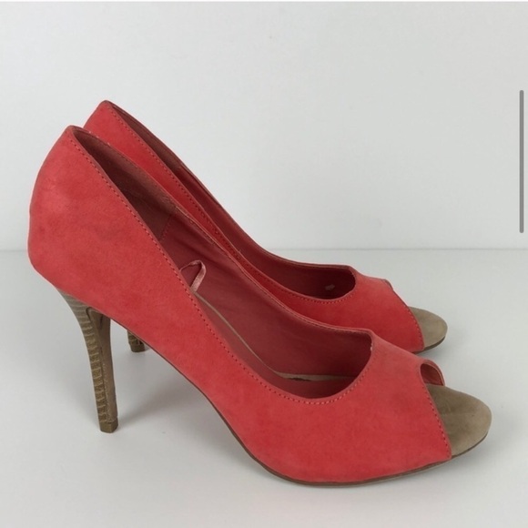 Charming Charlie salmon peep toe heels - Picture 2 of 8
